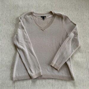 Tommy Hilfiger Beige V-Neck Sweater
